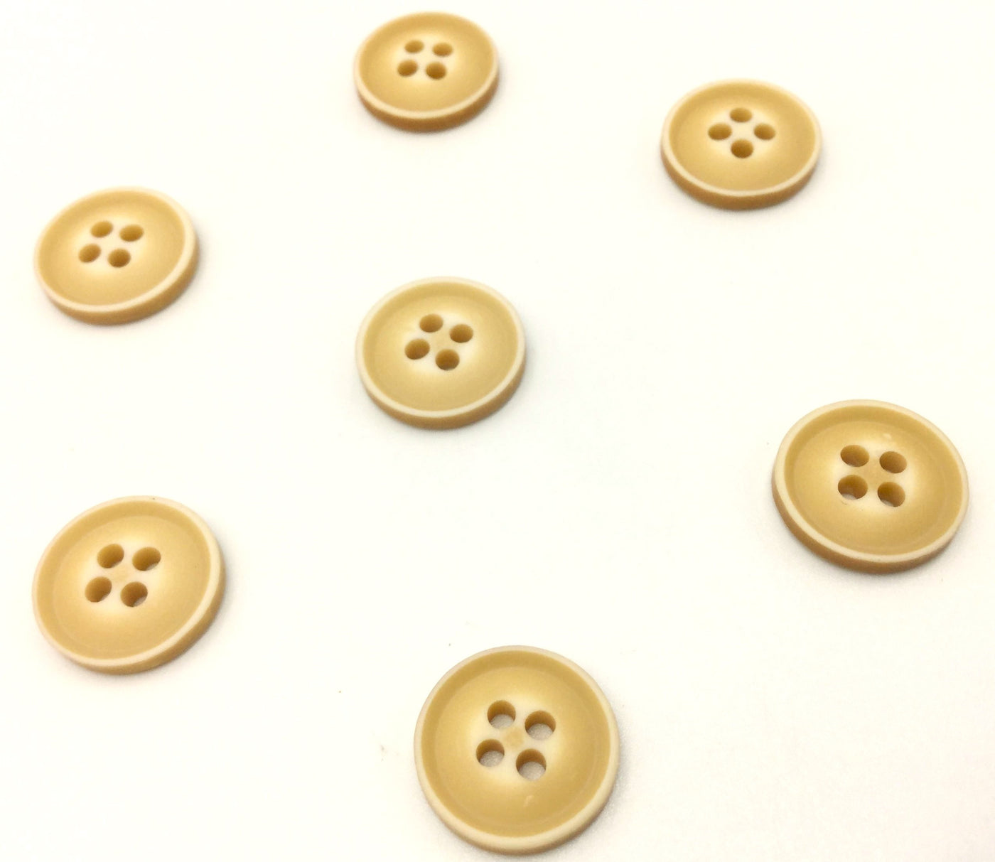 Matte Cream Four Hole Polyester Button (Wholesale)