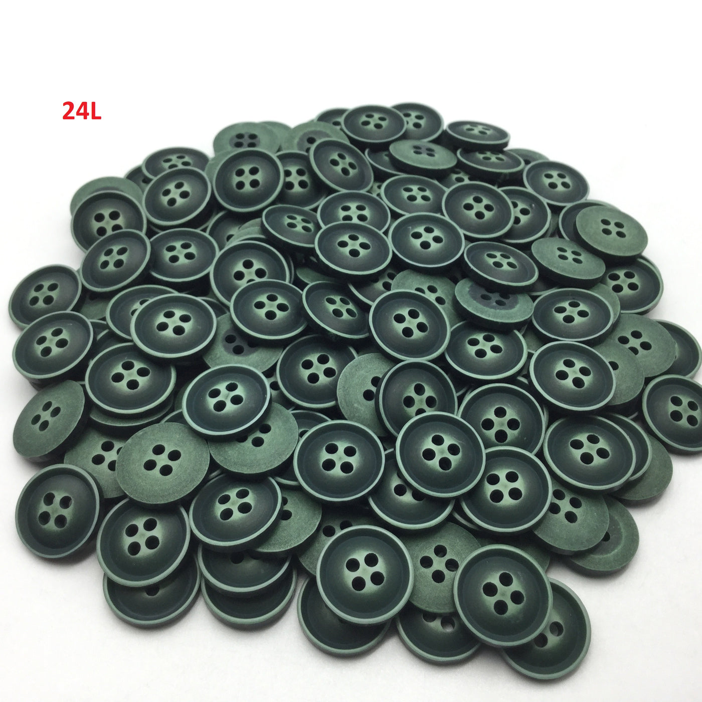 Matte Green  Four Hole Polyester Button (Wholesale)