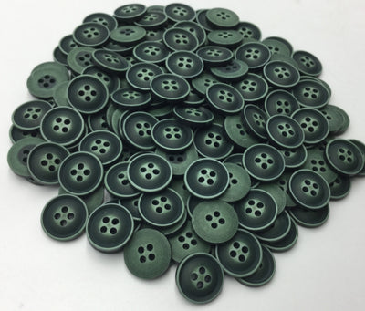 Deep Green Four Hole Plastic Button