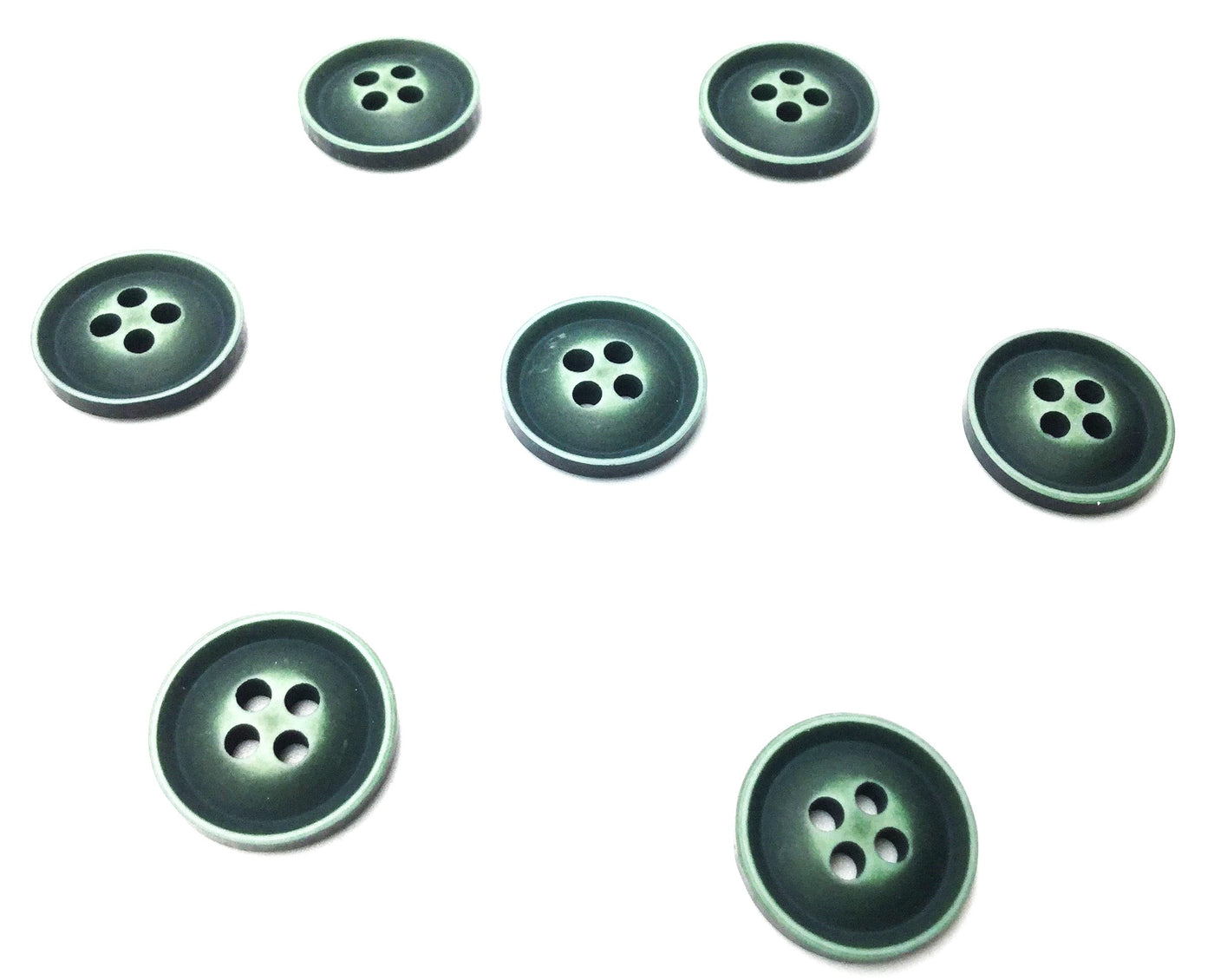 Matte Green  Four Hole Polyester Button (Wholesale)