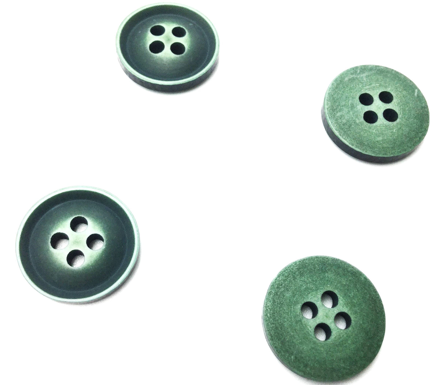 Matte Green  Four Hole Polyester Button (Wholesale)