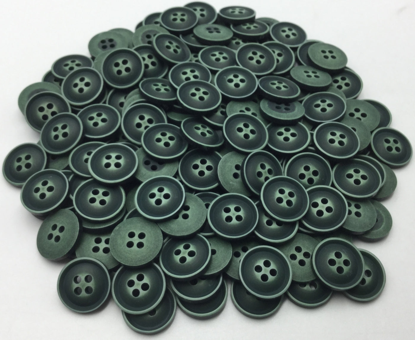 Deep Green Four Hole Plastic Button