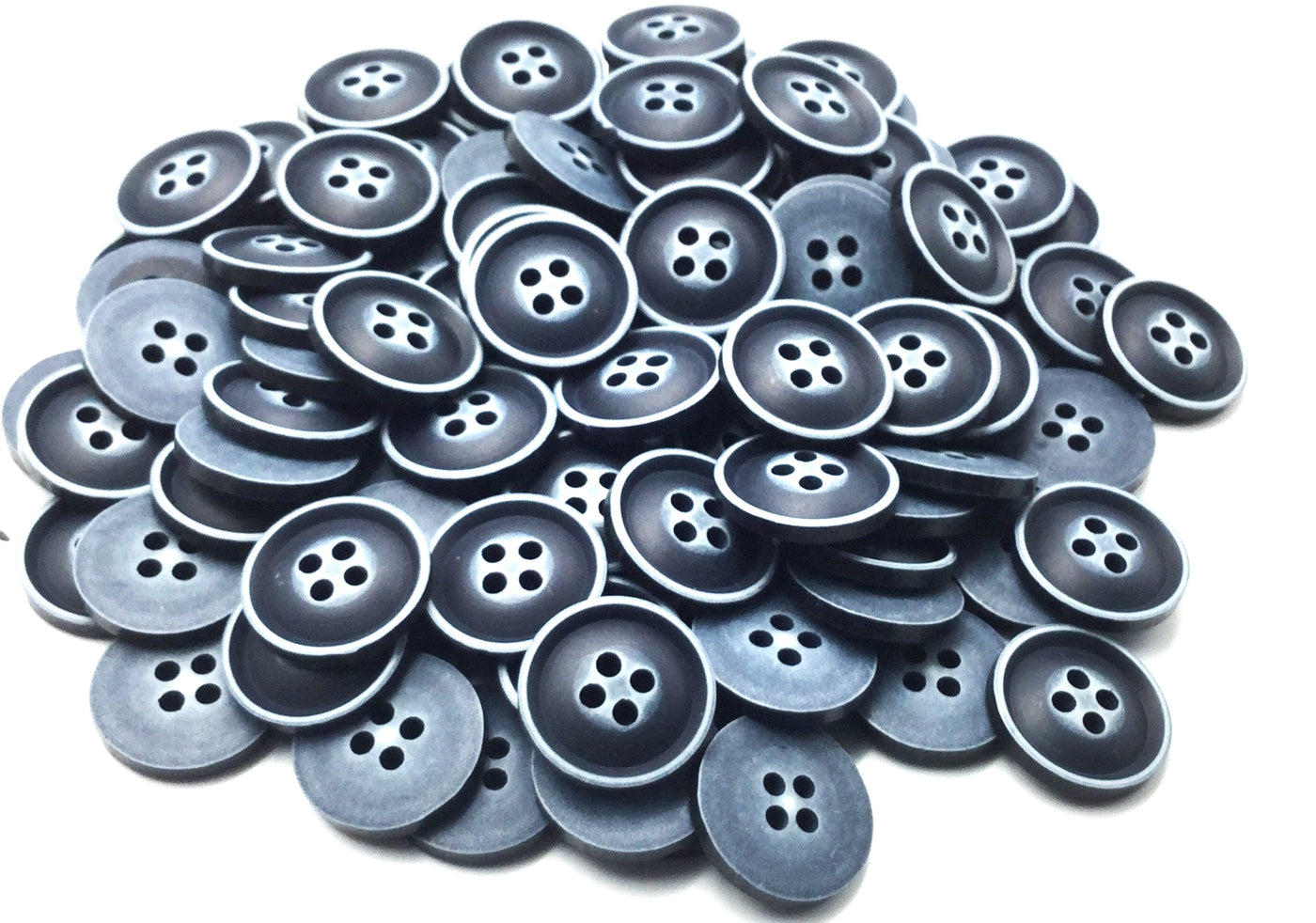 Matte Navy Four Hole Polyester Button (Wholesale)