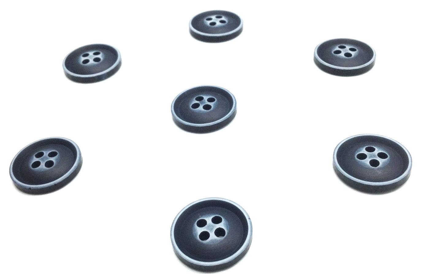 Matte Navy Four Hole Polyester Button (Wholesale)