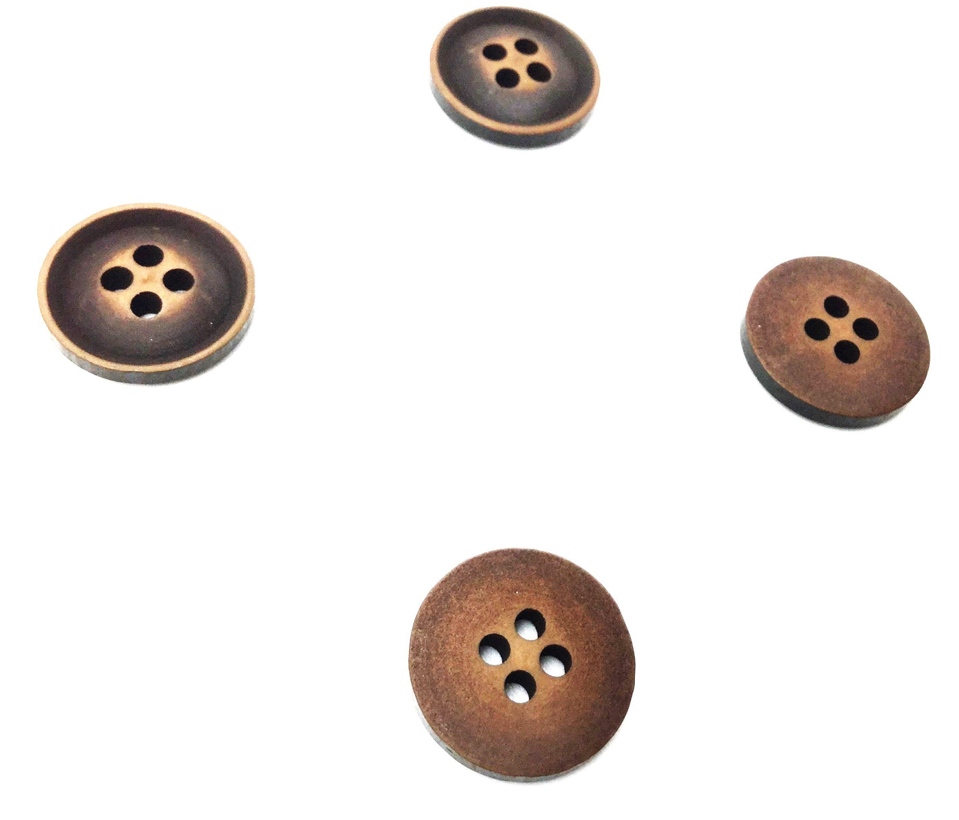 Matte Dark Brown Four Hole Polyester Button (Wholesale)