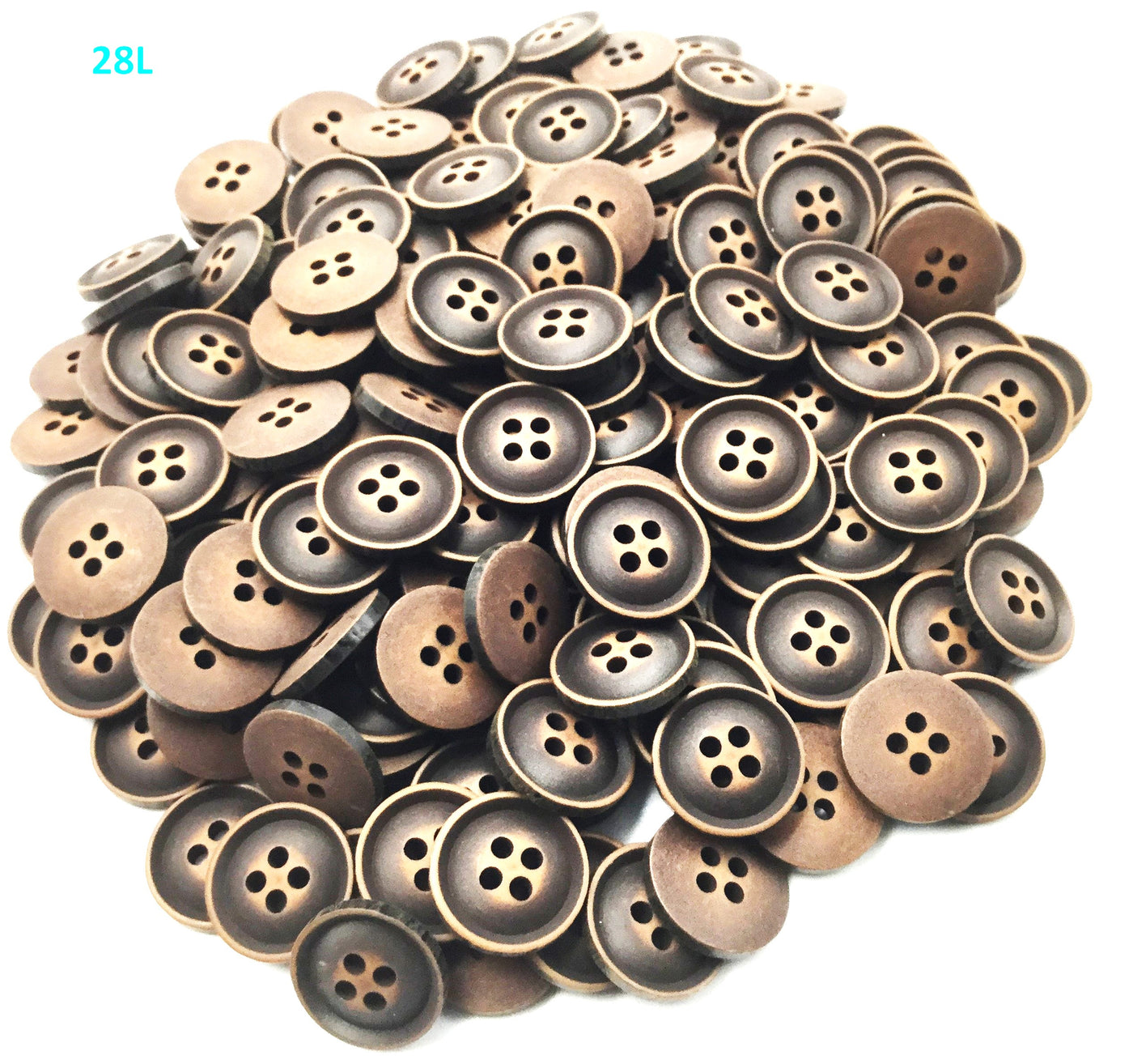 Matte Dark Brown Four Hole Polyester Button (Wholesale)