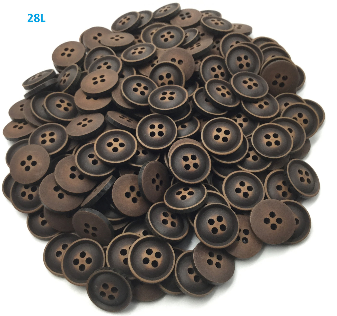 Brown Four Hole Plastic Button