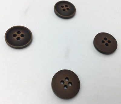 Brown Four Hole Plastic Button