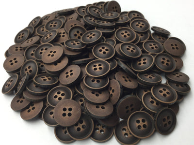 Brown Four Hole Plastic Button