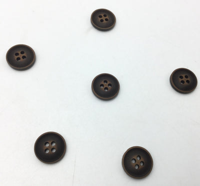 Brown Four Hole Plastic Button