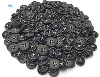 Black Four Hole Plastic Button