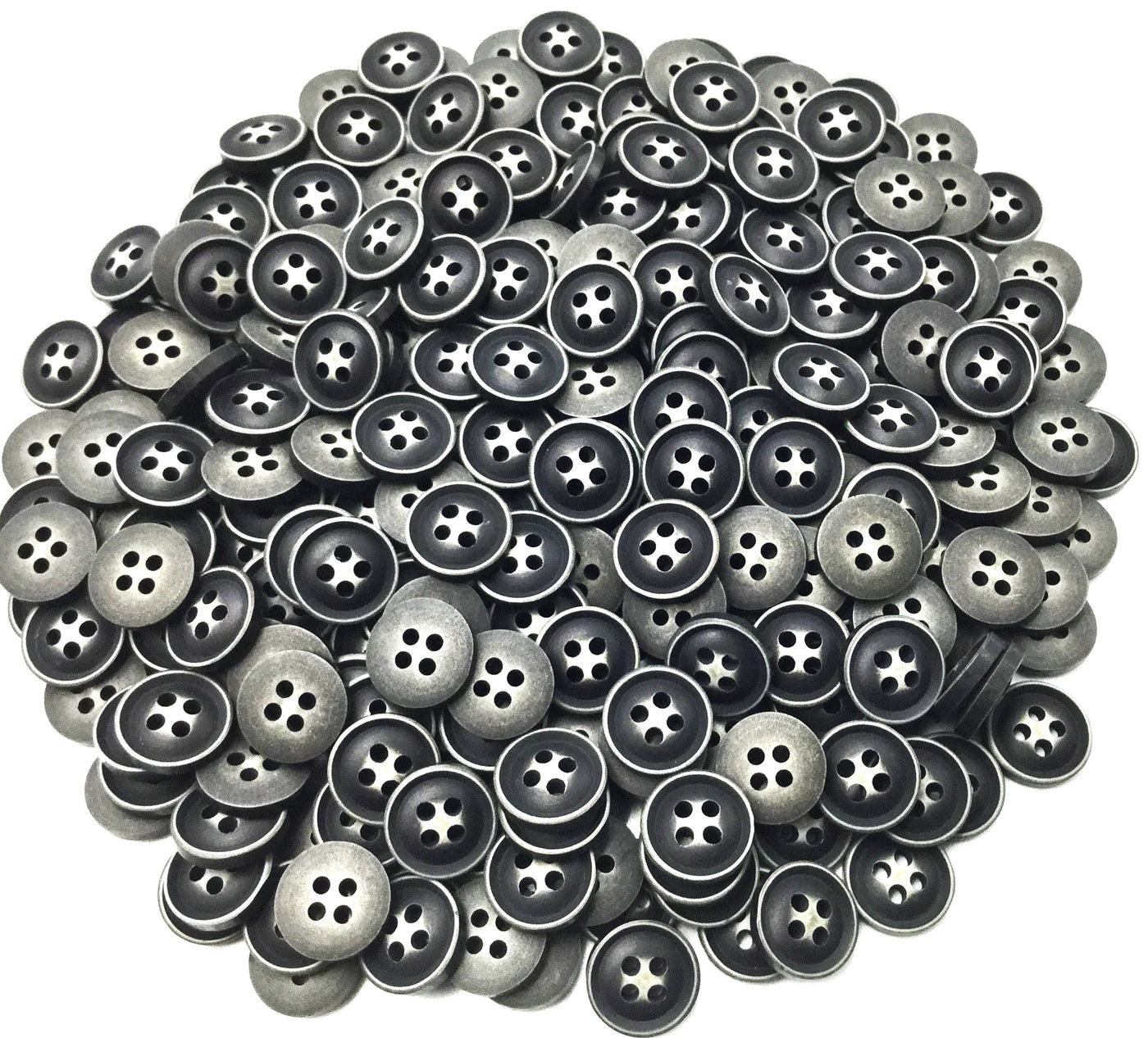 Matte Black Four Hole Polyester Button (Wholesale)