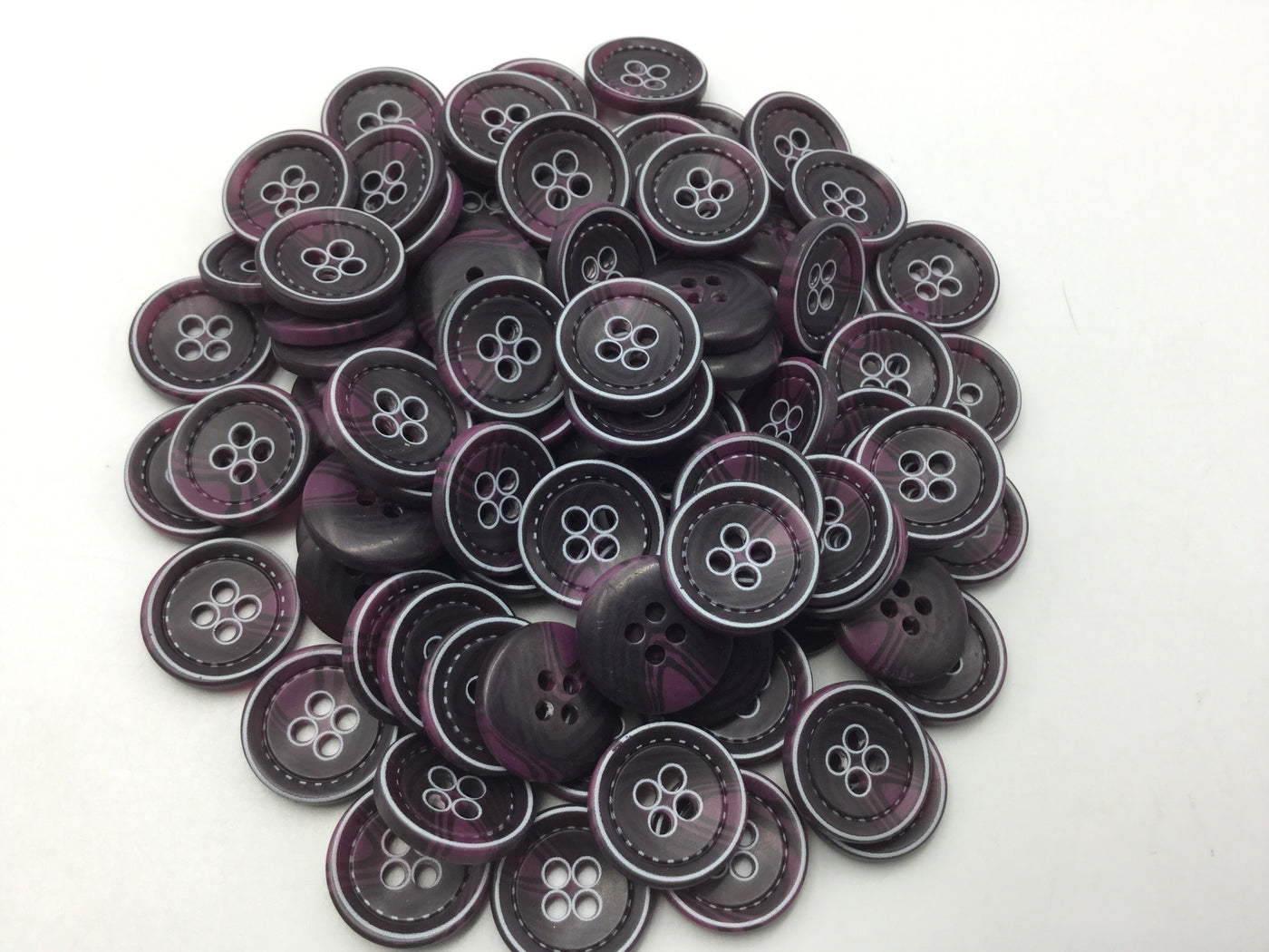 Deep Purple Circular Plastic Buttons