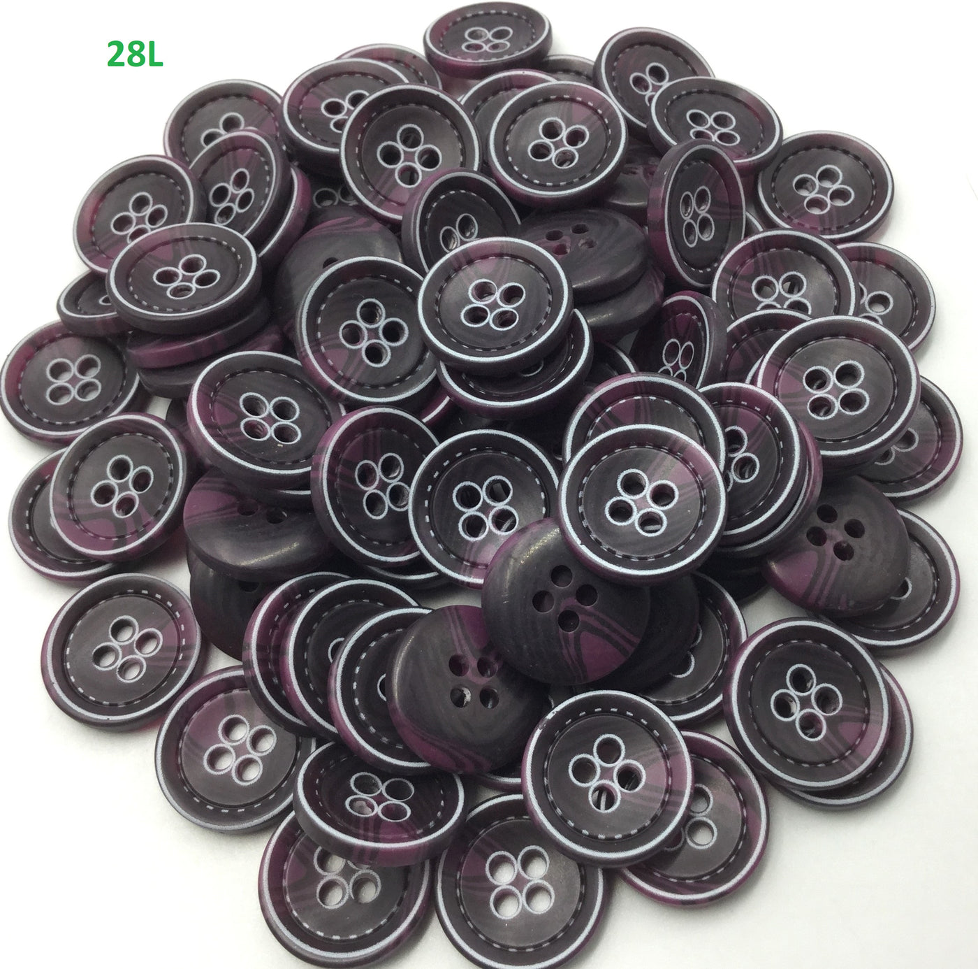 Deep Purple Circular Plastic Buttons