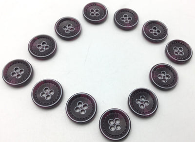 Purple Circular Plastic Buttons