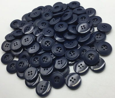 Navy Blue Circular 4 Hole Plastic Buttons