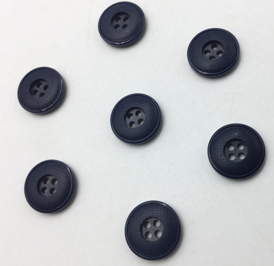 Navy Blue Circular 4 Hole Plastic Buttons