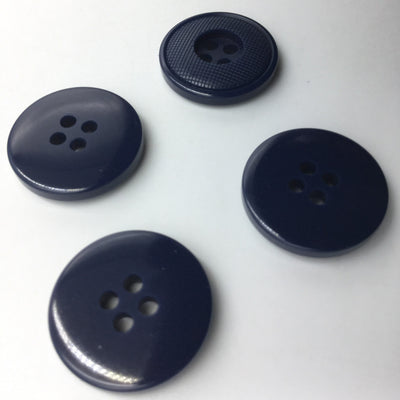 Navy Blue Circular 4 Hole Plastic Buttons