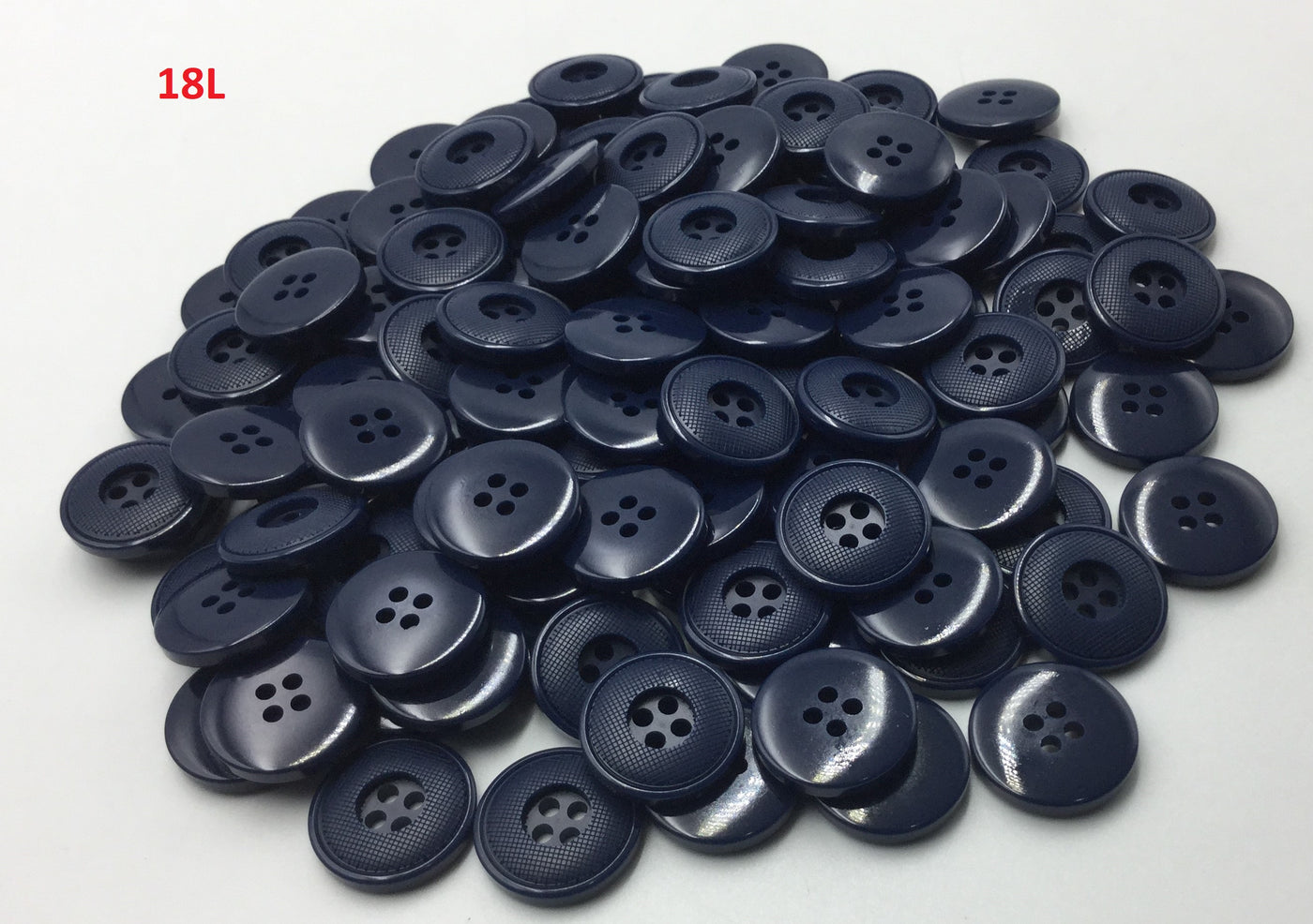 Navy Blue Circular 4 Hole Plastic Buttons