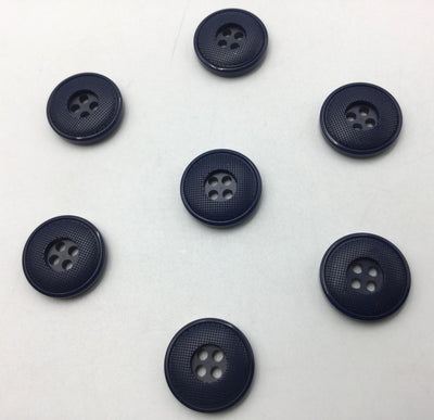 Navy Blue Circular 4 Hole Plastic Buttons