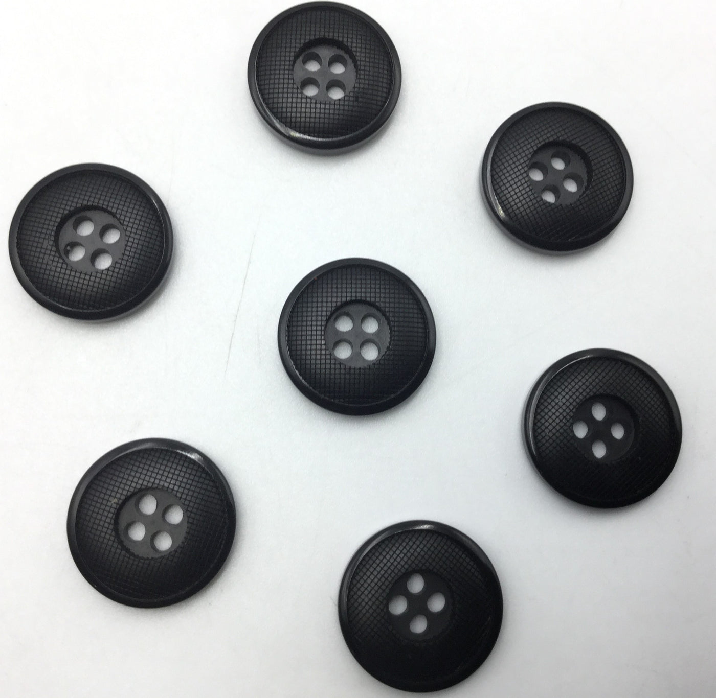 Black Circular 4 Hole Plane Plastic Buttons