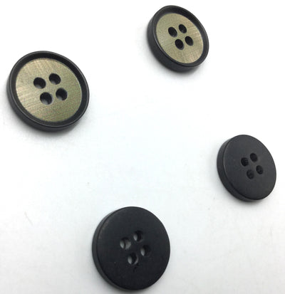 Green & Black Four Hole Plastic Button