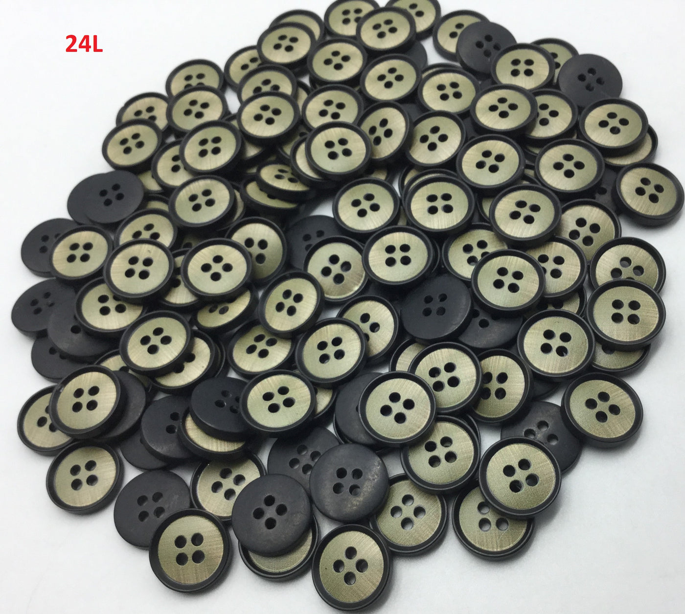 Green & Black Four Hole Plastic Button