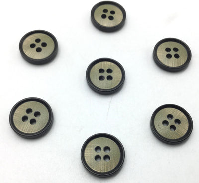 Green & Black Four Hole Plastic Button