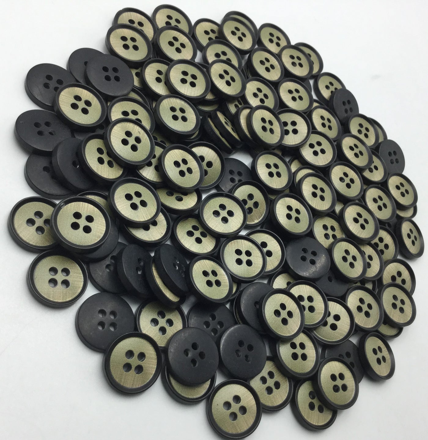 Green & Black Four Hole Plastic Button