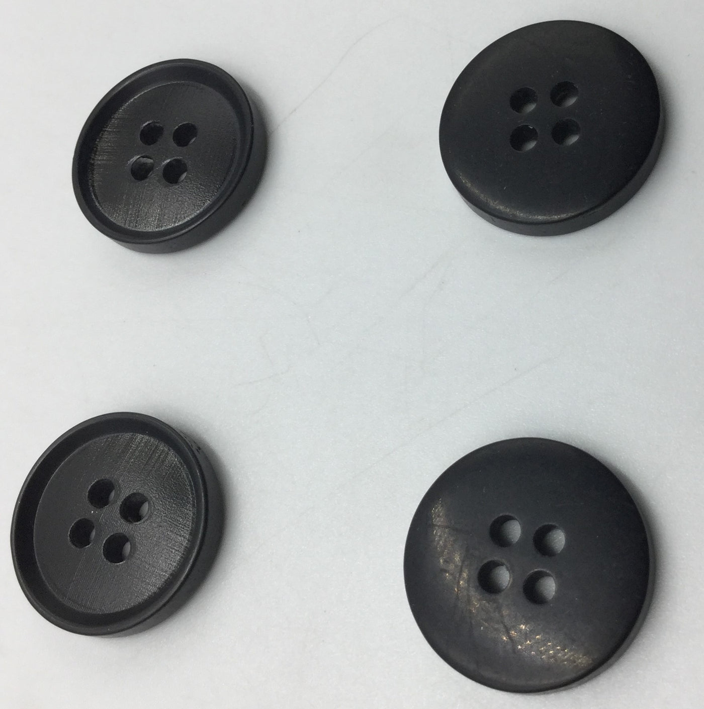 Black Circular 4 Hole Plastic Buttons