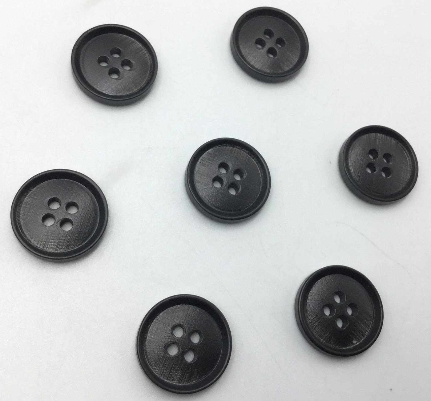 Black Circular 4 Hole Plastic Buttons