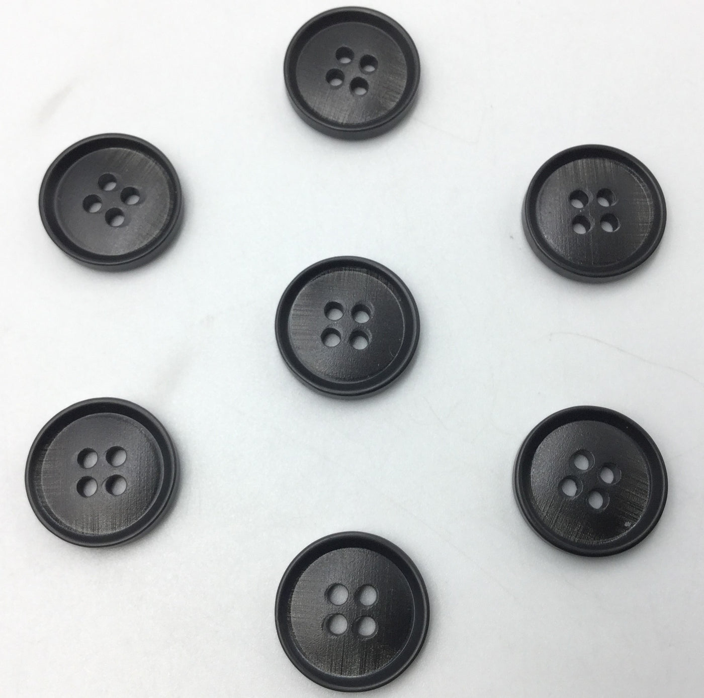 Black Circular 4 Hole Plastic Buttons