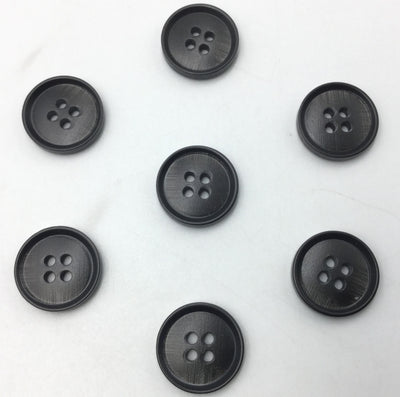 Black Circular 4 Hole Plastic Buttons