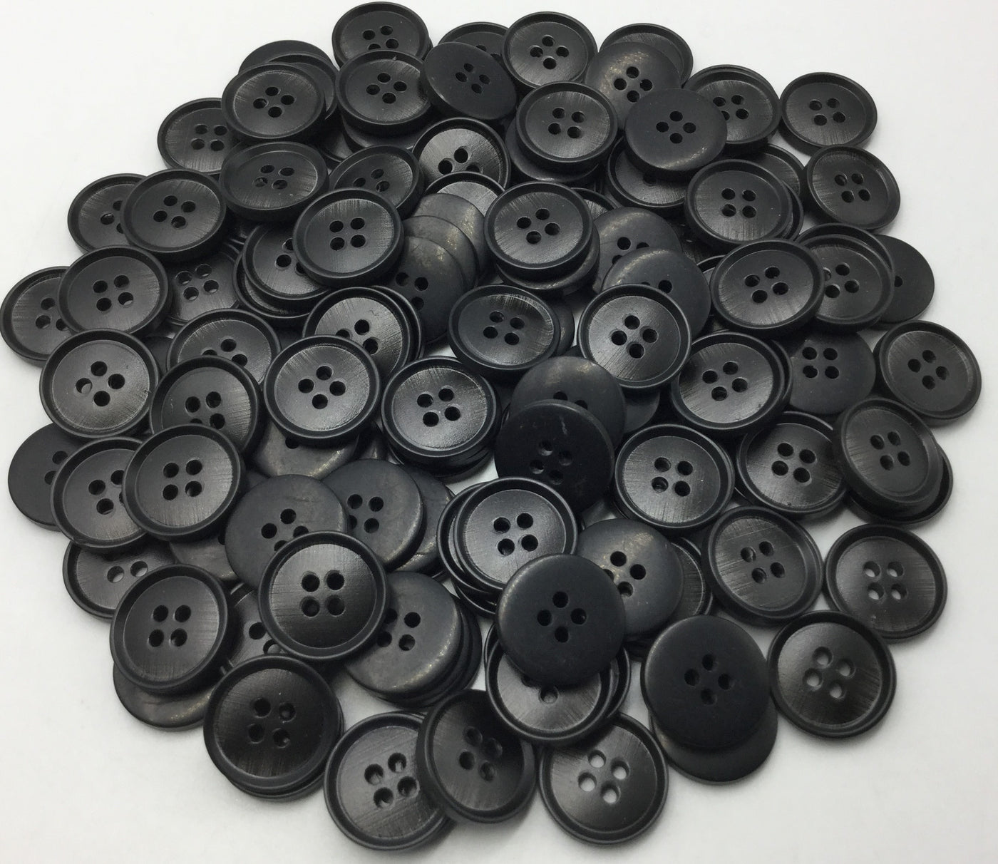 Black Circular 4 Hole Plastic Buttons