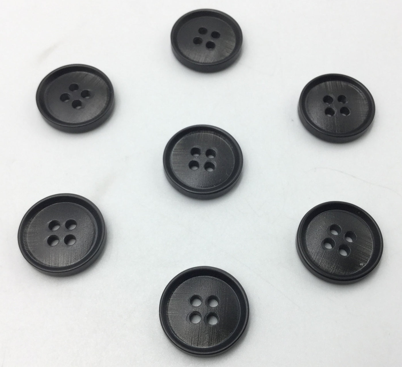 Black Circular 4 Hole Plastic Buttons