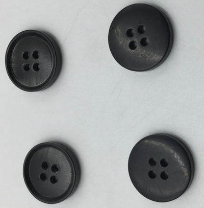 Black Circular 4 Hole Plastic Buttons