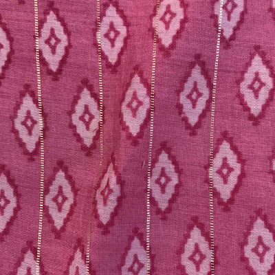 Pink Motifs Viscose Lurex Fabric (Wholesale) (Wholesale)