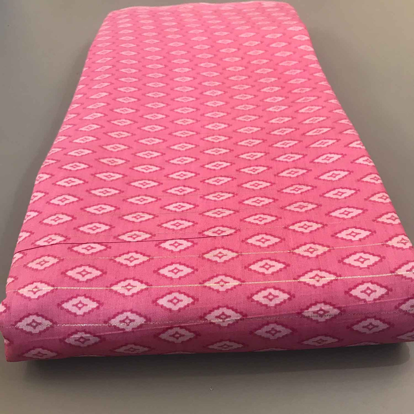 Pink Motifs Viscose Lurex Fabric (Wholesale) (Wholesale)