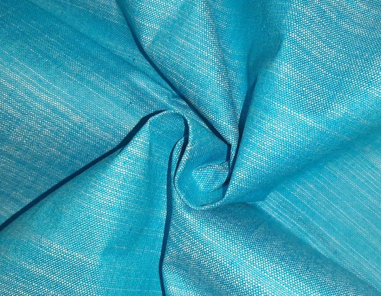 Blue & White Plain Slab Cotton Fabric