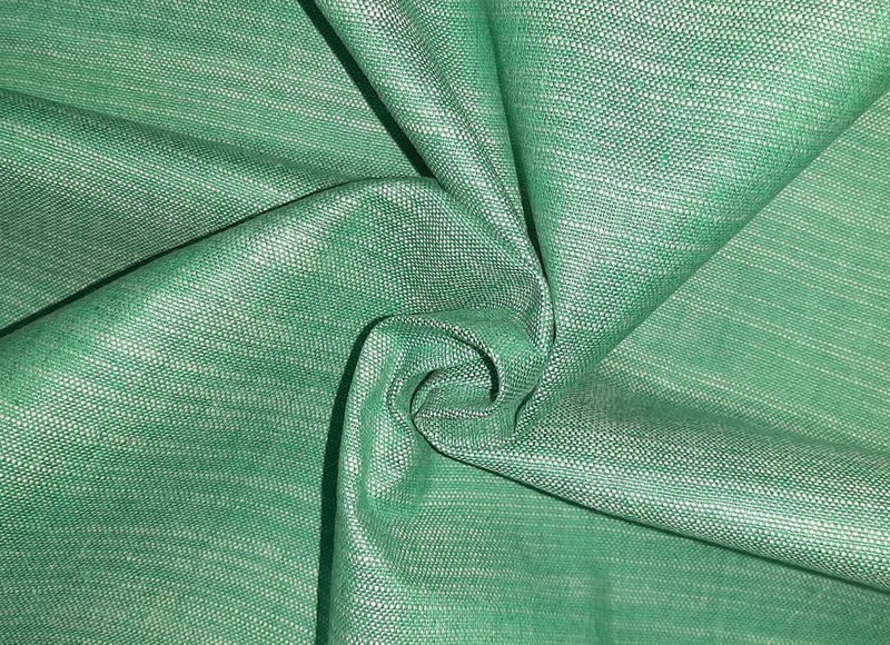 Green & White Plain Slab Cotton Fabric