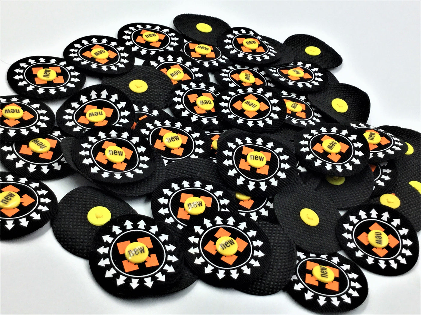 Black & Orange Round Sticker