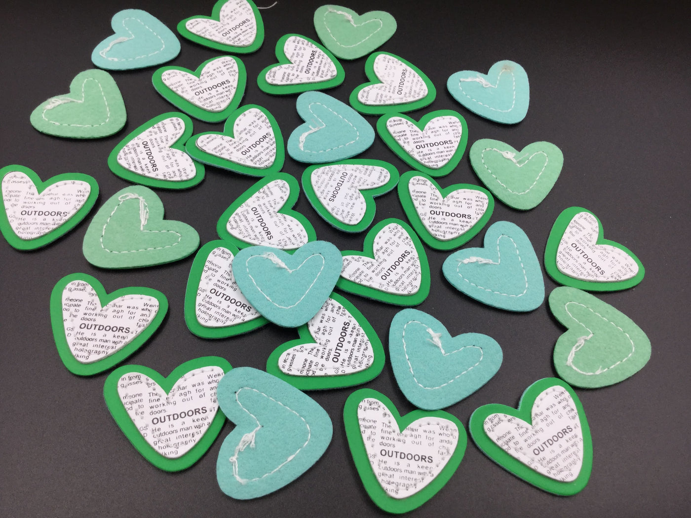 Green Heart Shape Stickers