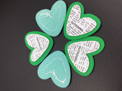 Green Heart Shape Stickers