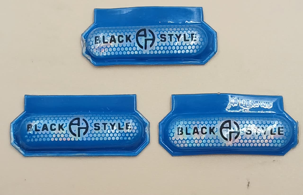 Blue Beveled Rectangular Stickers