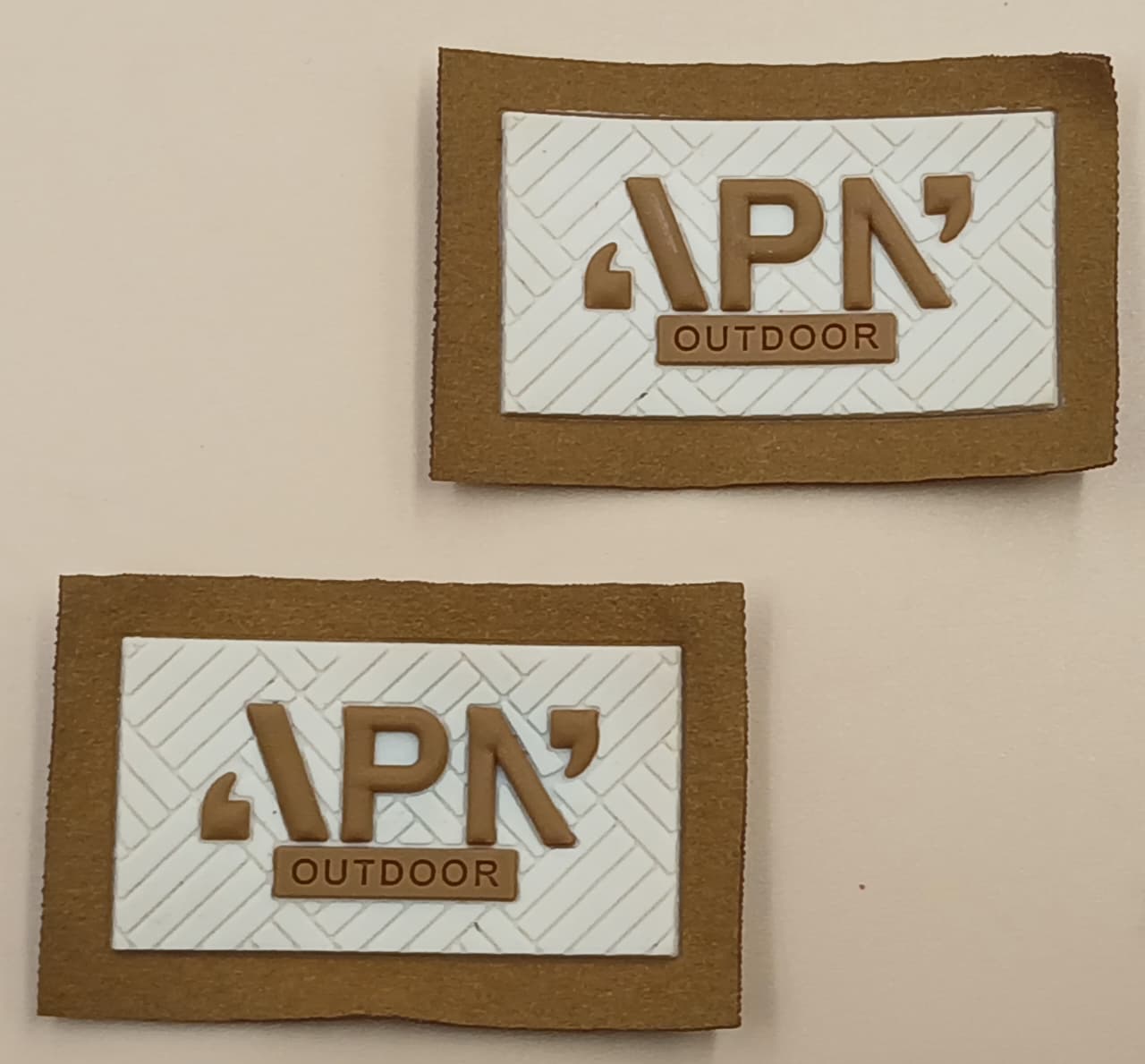 Off White & Brown Rectangular 3D Stickers