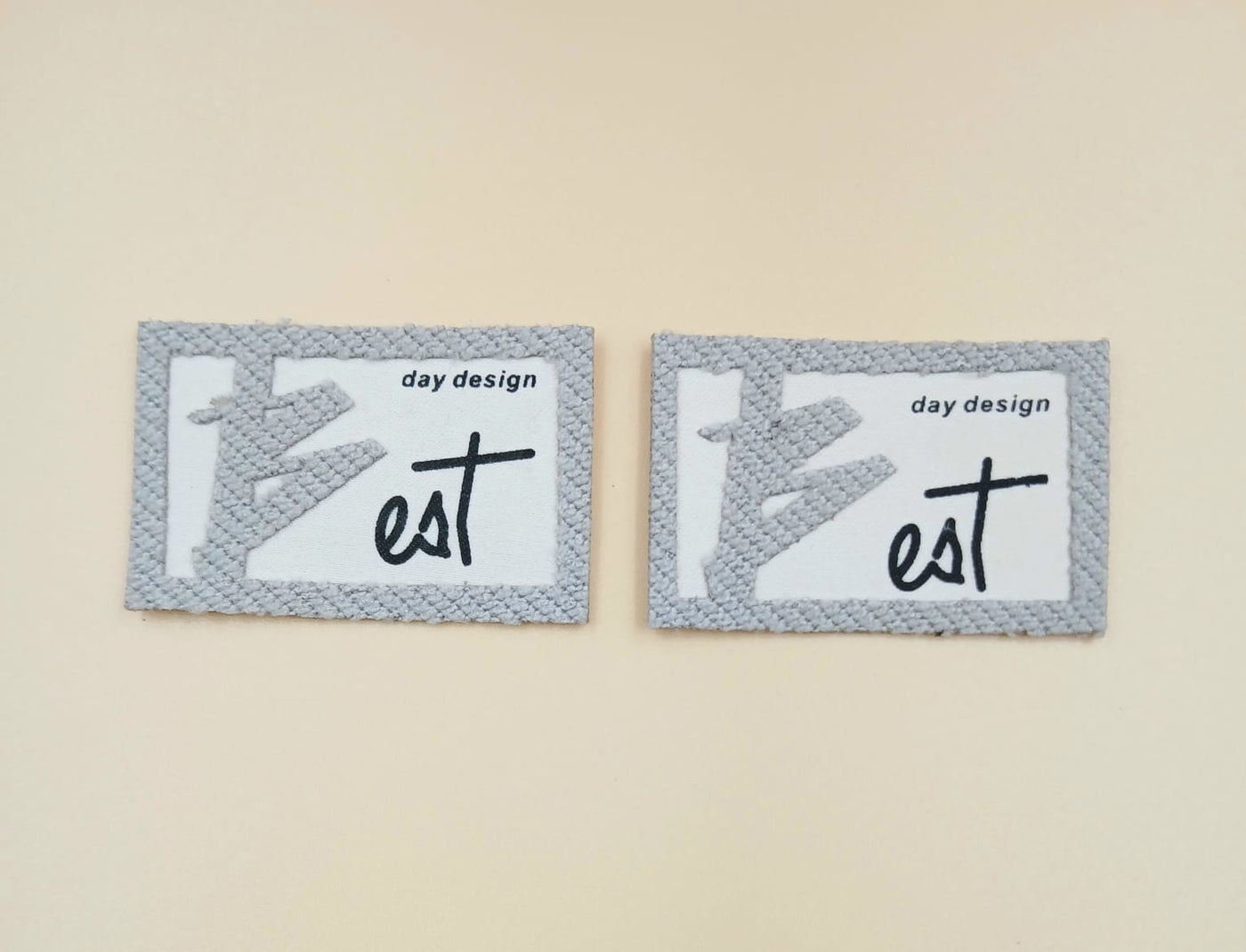 Gray & Cream Colour Rectangular Stickers
