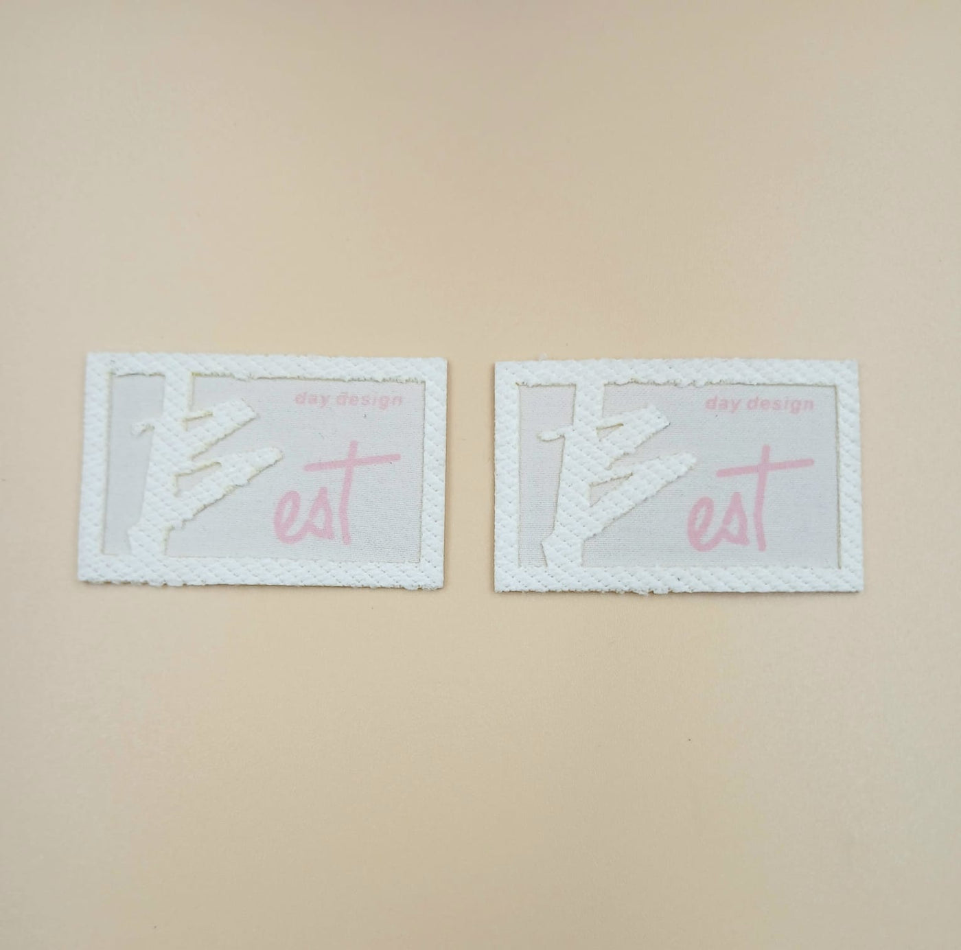 White & Cream Rectangular Stickers