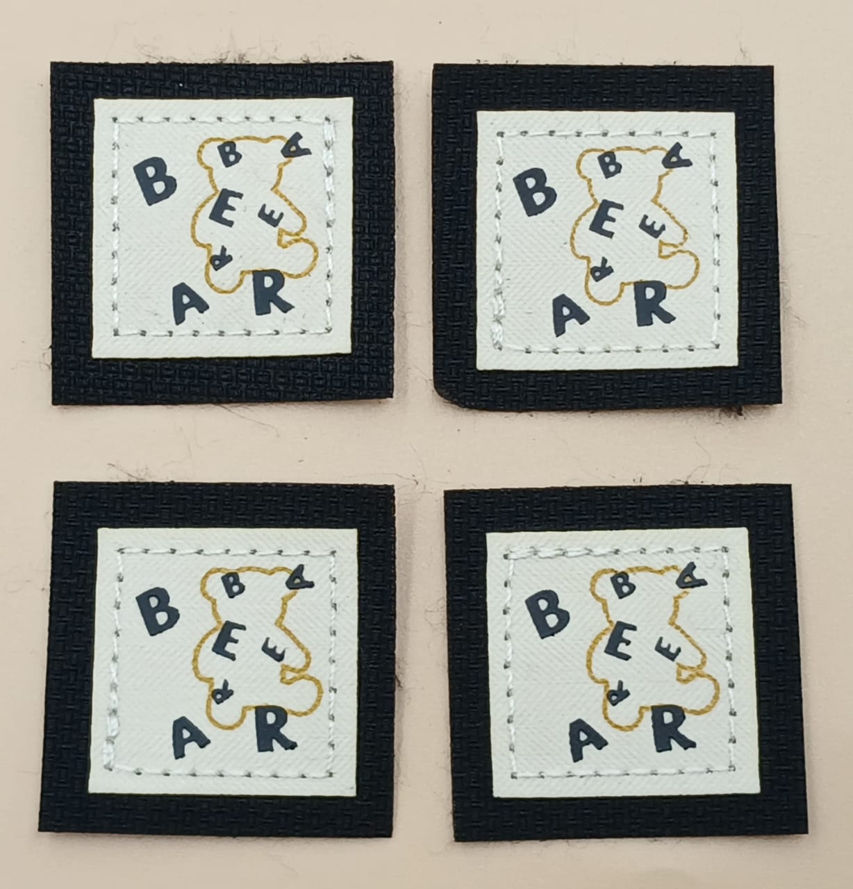 Black & Cream Rectangular  Stickers