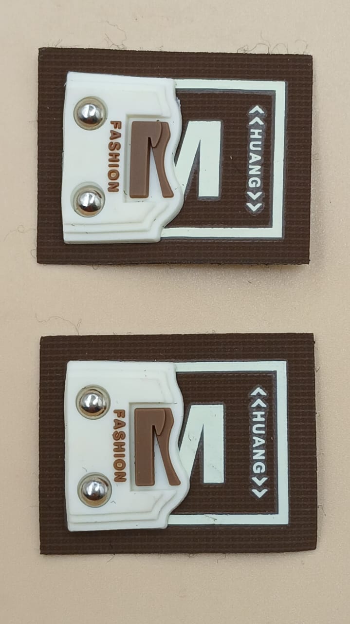 Brown & Cream Rectangular  3D Stickers