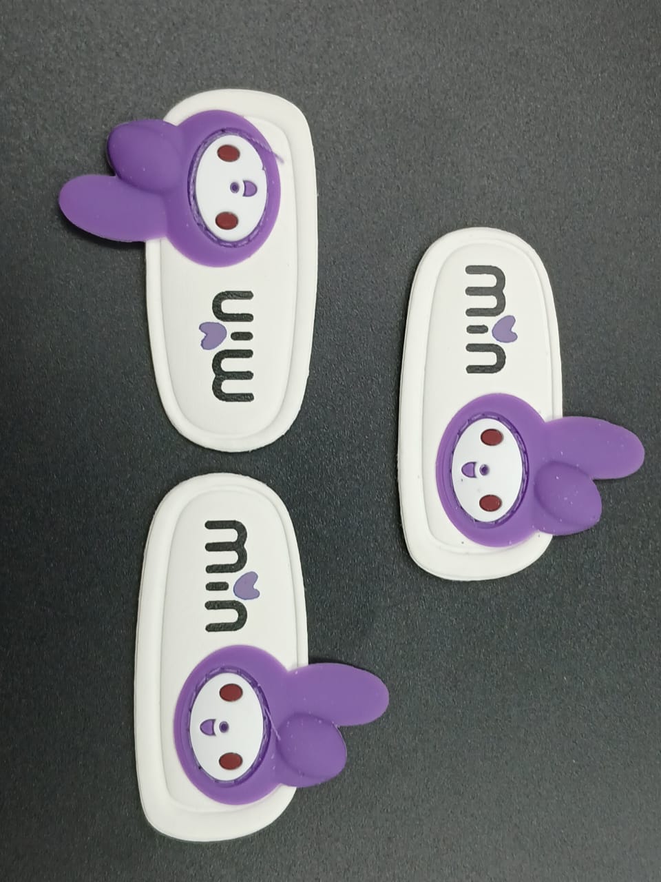 White And Purple oblong oval  Stickers
